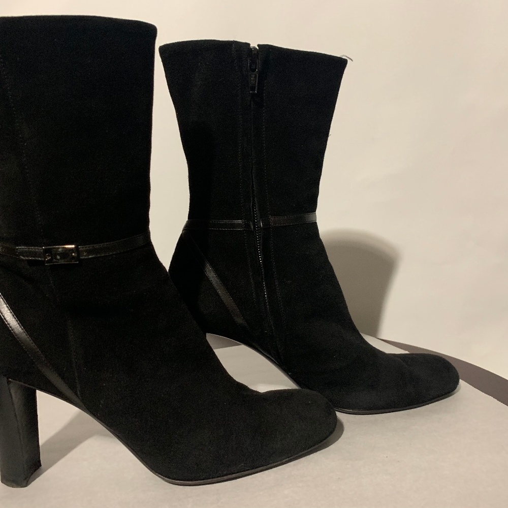 Giorgio Armani Black suede & leather ankle boots